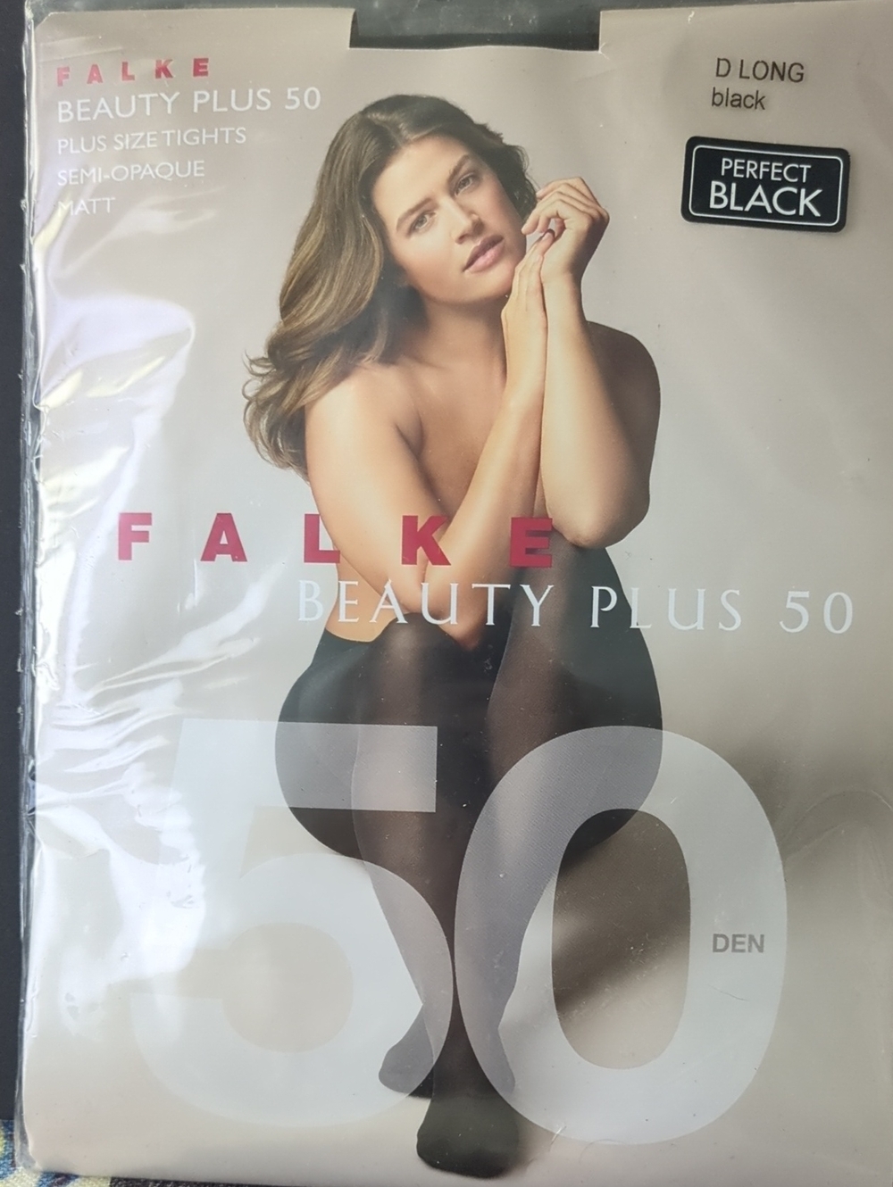 Falke Beauty Plus 50 Tights in Black NWT Size D Long